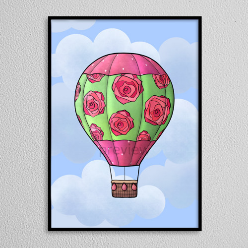 Teplovzdušný balón floral - růže