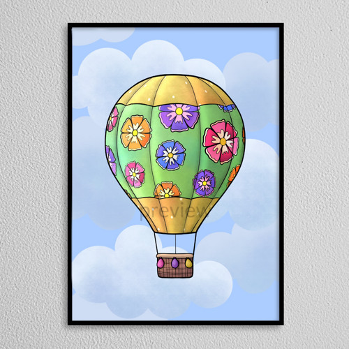 Teplovzdušný balón floral - pestré