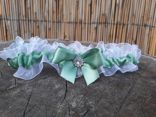 Svatební podvazek Sage Green dark