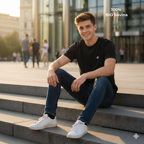 Dětské tričko 100% bio bavlna černé 122/128
