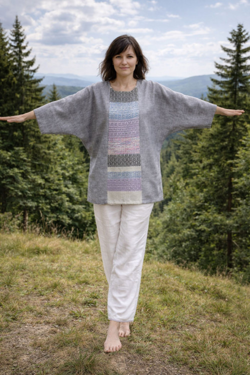 Lněná kimono tunika Sakura 14225