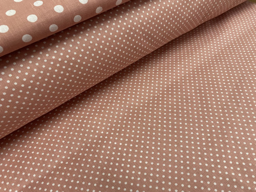 Bílý puntíček na starorůžové No.2- šíře 140cm