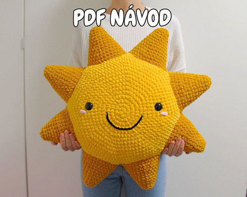 PDF NÁVOD: Háčkované slunce polštář