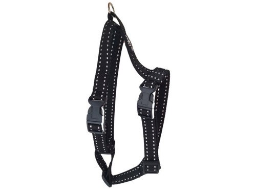 Postroj pro psy reflexní černý (šířka 2 cm)