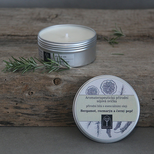 Sójová svíčka Bergamot, rozmarýn a černý pepř