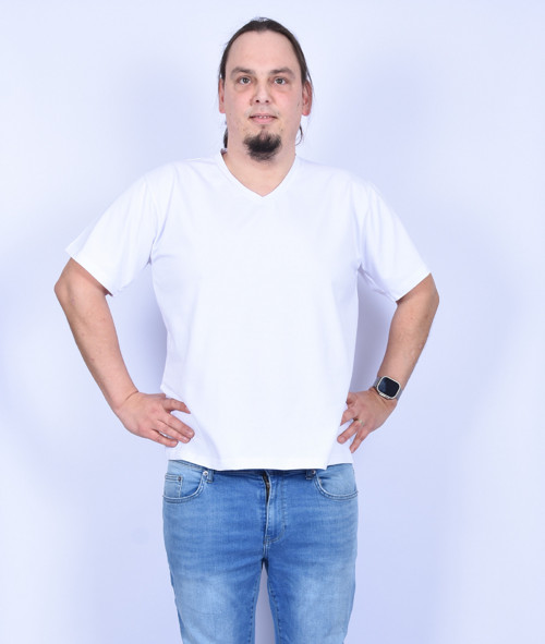 Pánské triko s krátkým rukávem s V výstřihem