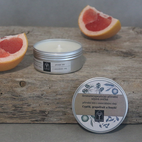 Sójová svíčka Cypřiš, grapefruit a fenykl