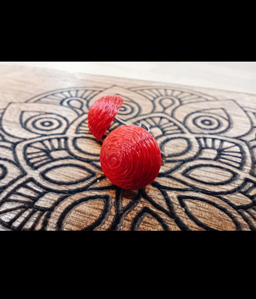 Náušnice Hemisphere Pearl red