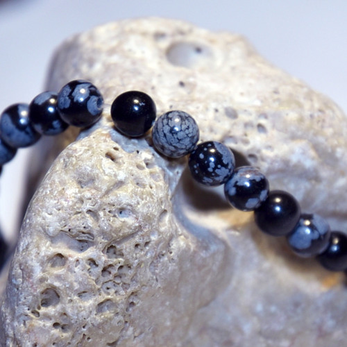 OBSD2651 Kulička Obsidián vločkový 7 mm