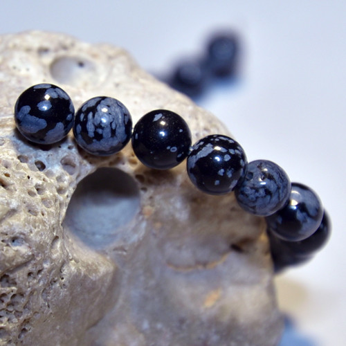 OBSD2652 Kulička Obsidián vločkový 8 mm — foto 1