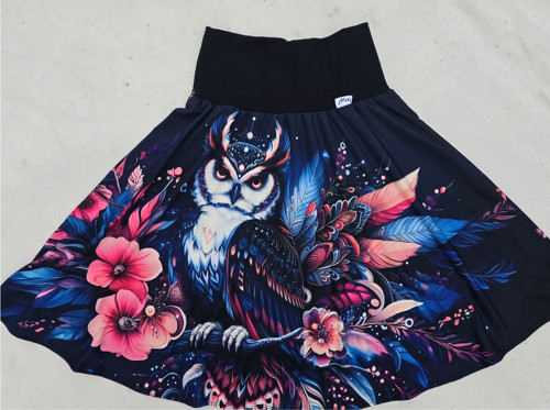BOHO SOVA - půlkolová sukýnka - NA OBJEDNÁNÍ