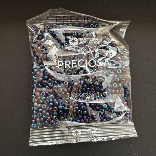 Korálky rokajl Preciosa 7/0 modro-filová 50 g