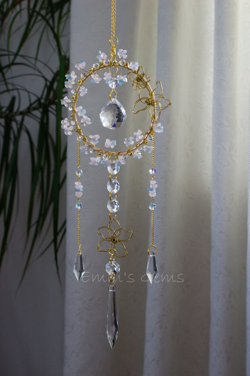 Suncatcher/Lapač Slunce Flora Růženín Aquamarín