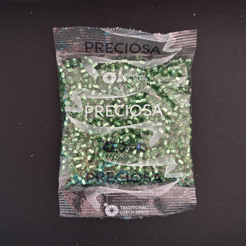 Korálky rokajl Preciosa 7/0 zelená 47 g