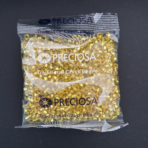 Korálky rokajl Preciosa 7/0 žlutá 50 g