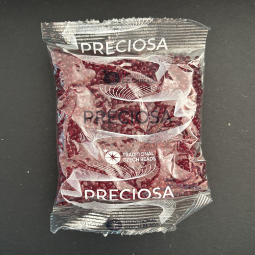 Korálky rokajl Preciosa 8/0 tmavší červená 50 g