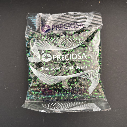 Korálky rokajl Preciosa 8/0 zelená 50 g