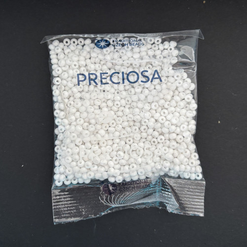 Korálky rokajl Preciosa 9/0 bílá 50 g