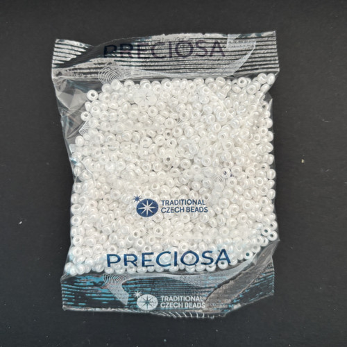 Korálky rokajl Preciosa 9/0 perleťová bílá 50 g