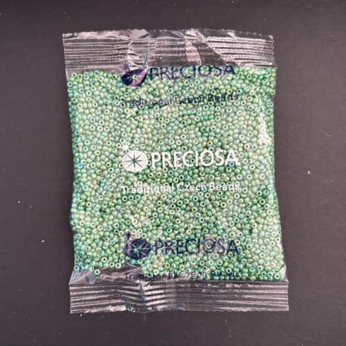 Korálky rokajl Preciosa 11/0 zelená 50 g