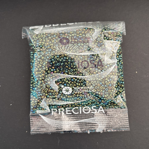Korálky rokajl Preciosa 11/0 zeleno-modrá 50 g