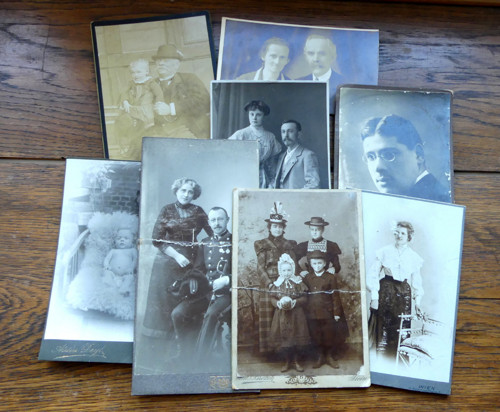 8 kusů kabinetních fotografií, kabinetky