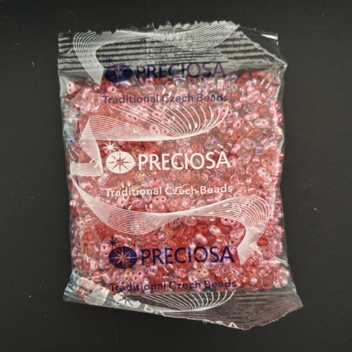 Preciosa rokajl Twin 2,5/5mm mix růžová 2