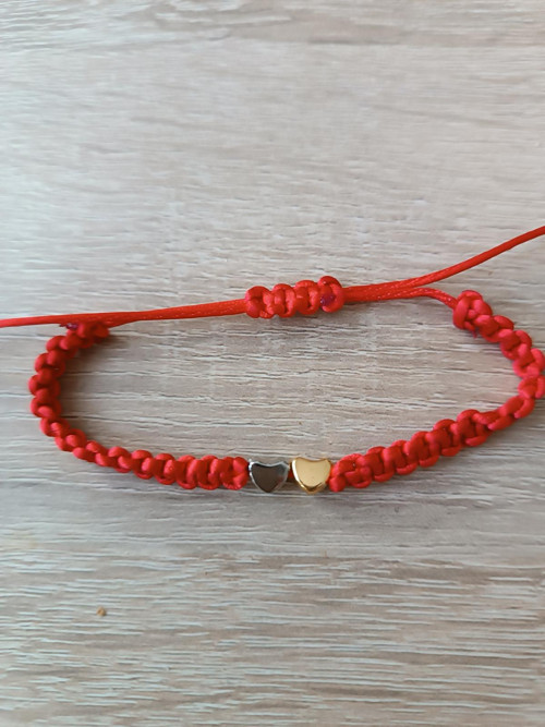 Shamballa náramek dvě srdce