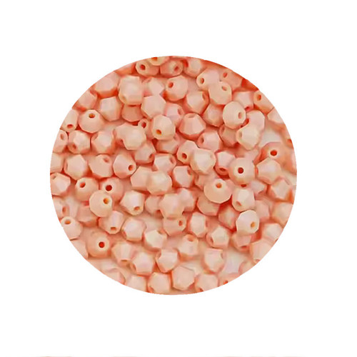 Skleněná broušená sluníčka růžovobéžová 4mm, 40ks