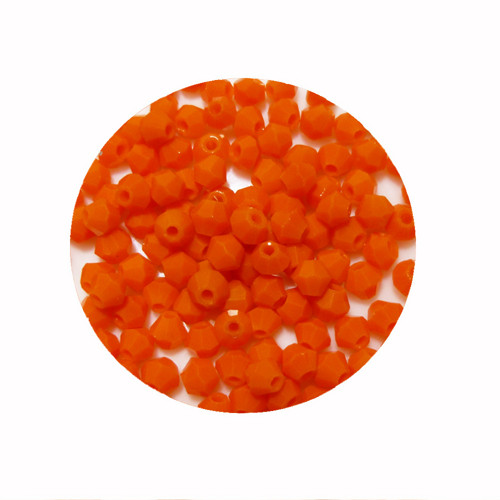Skleněná broušená sluníčka oranžová 4mm, 40ks
