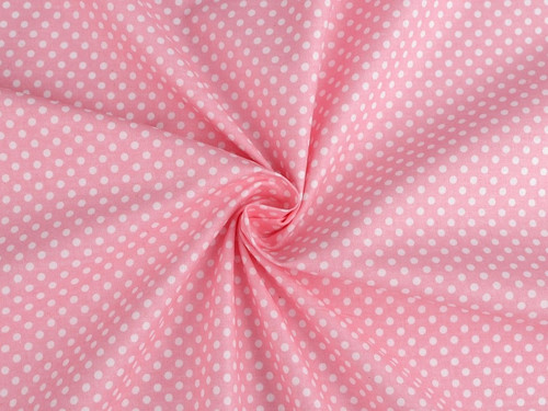 Bavlněná látka puntíky (10cm) - růžová