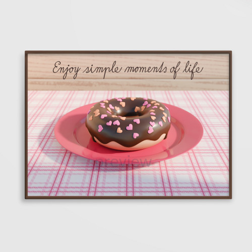 Donut při západu na chatě grafika jahoda