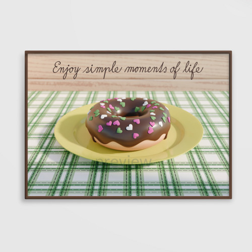 Donut při západu na chatě grafika citrus