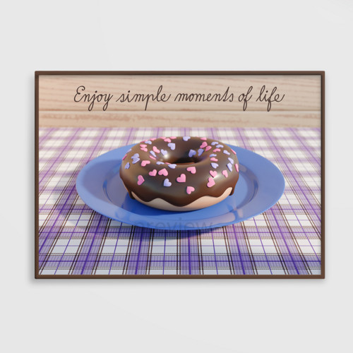 Donut při západu na chatě grafika borůvka