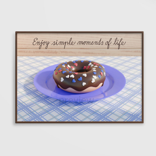 Donut při západu na chatě grafika fresh povidla