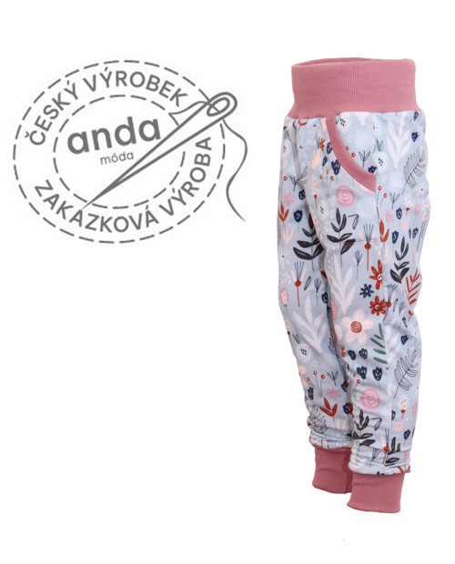 Tepláky bez počesu 92 až 128 vel.