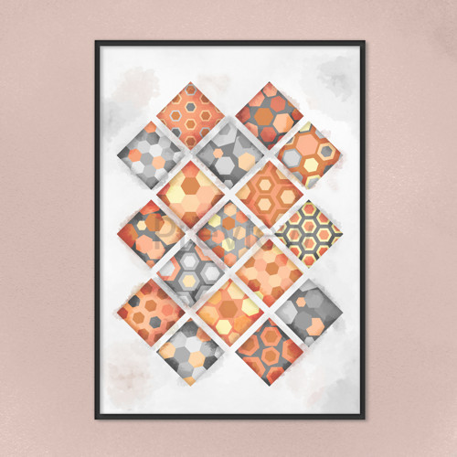 Šachovnice pestrá geometrie(gentle) - 6úhelníky