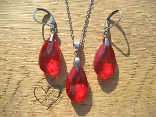 Souprava Z Nerez Oceli - Červené Kapky