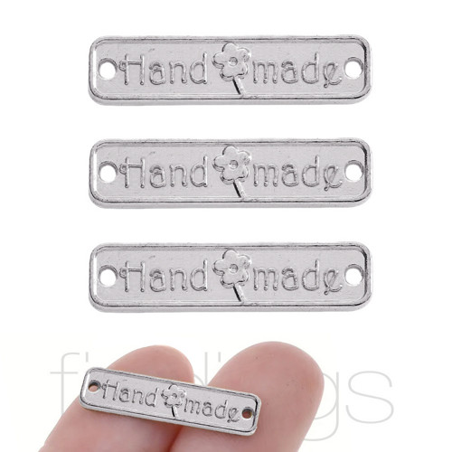 3 kusy > Štítek (konektor) Hand Made 25x6mm