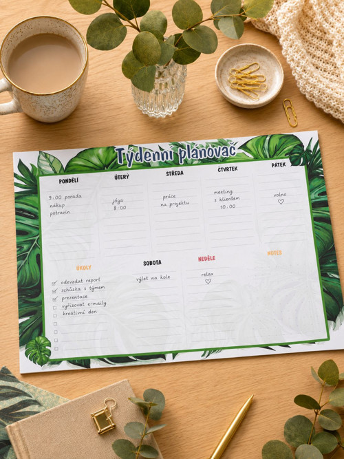 Můj osobní plánovač (Monstera) Týdenní, A4