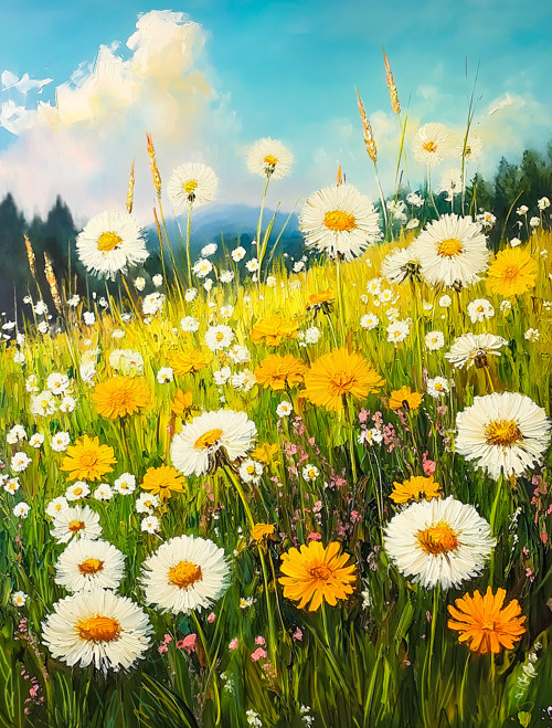 Obraz na platně Sluneční louka, 45x60 cm.