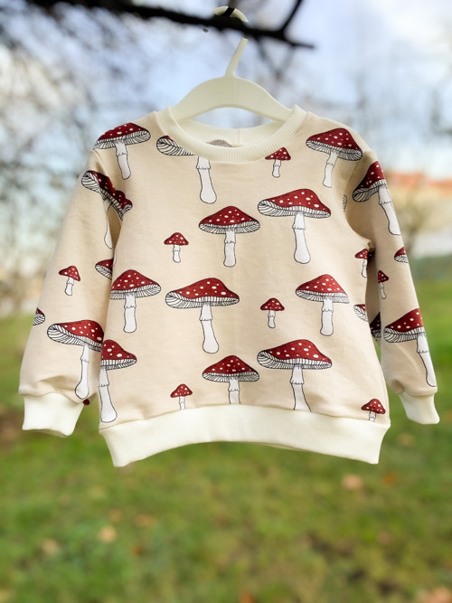 Klasická mikina BRAAM, muchomůrky