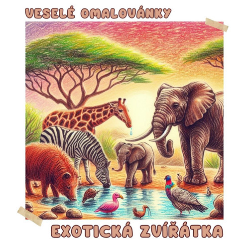 Veselé omalovánky k tisku - "Exotická zvířátka"