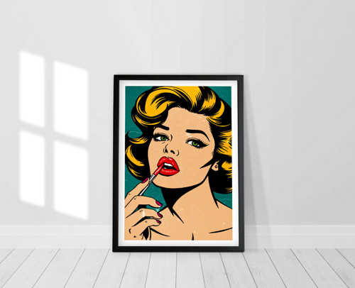 Dívka malující si rty - Pop Art Retro Plakát
