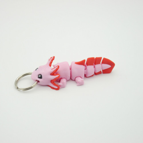 Klíčenka AXOLOTL - Růžová s červenou — foto 1