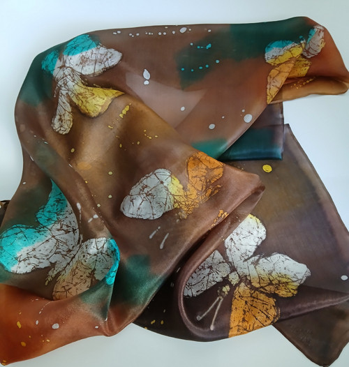 Motýli v podzimních barvách 90 x 90 cm