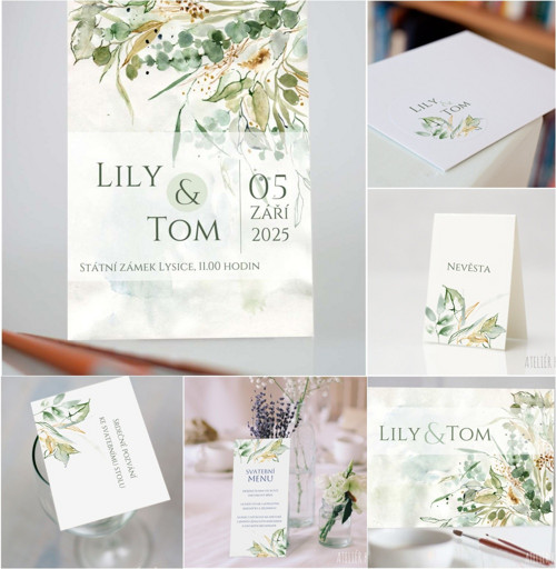 Svatební oznámení (Eucalyptus, karta, No.339)