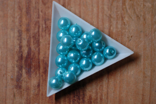 Tyrkysové voskované perle 10 mm