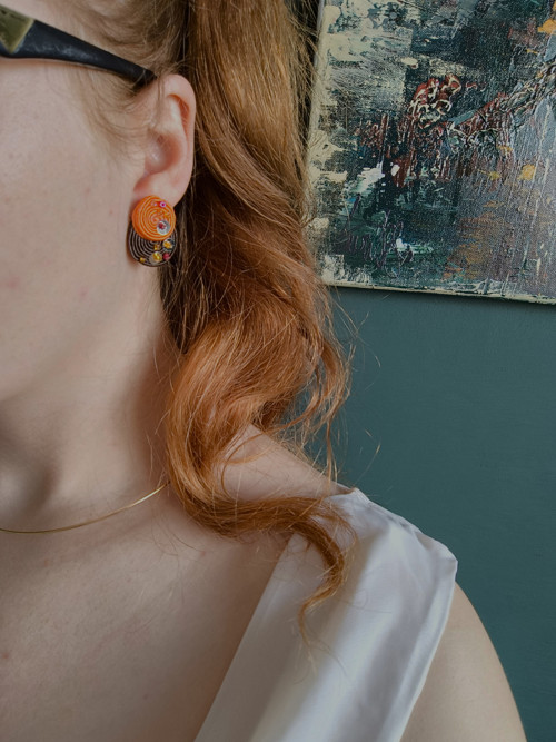Soutache náušnice - Barvy podzimu