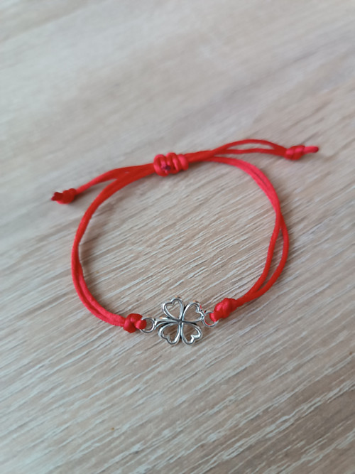 Shamballa náramek se čtyřlístkem pro štěstí